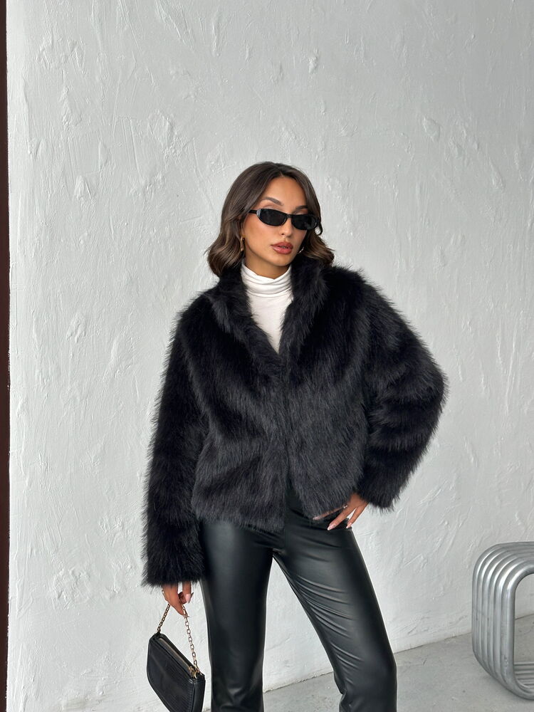 Topshow Black Fur Wholesale Coat