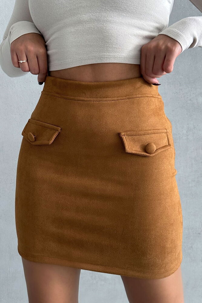 Wholesale Skirt with Pockets - Tan