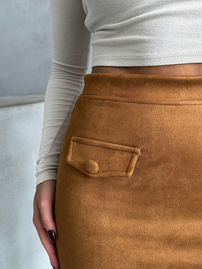 Wholesale Skirt with Pockets - Tan