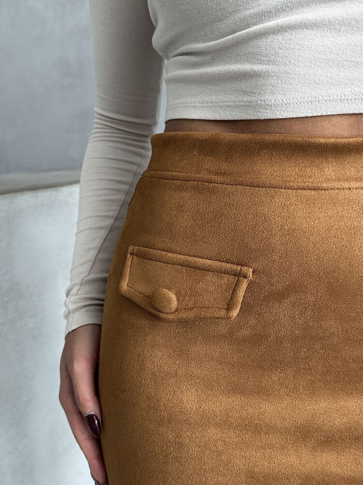 Wholesale Skirt with Pockets - Tan