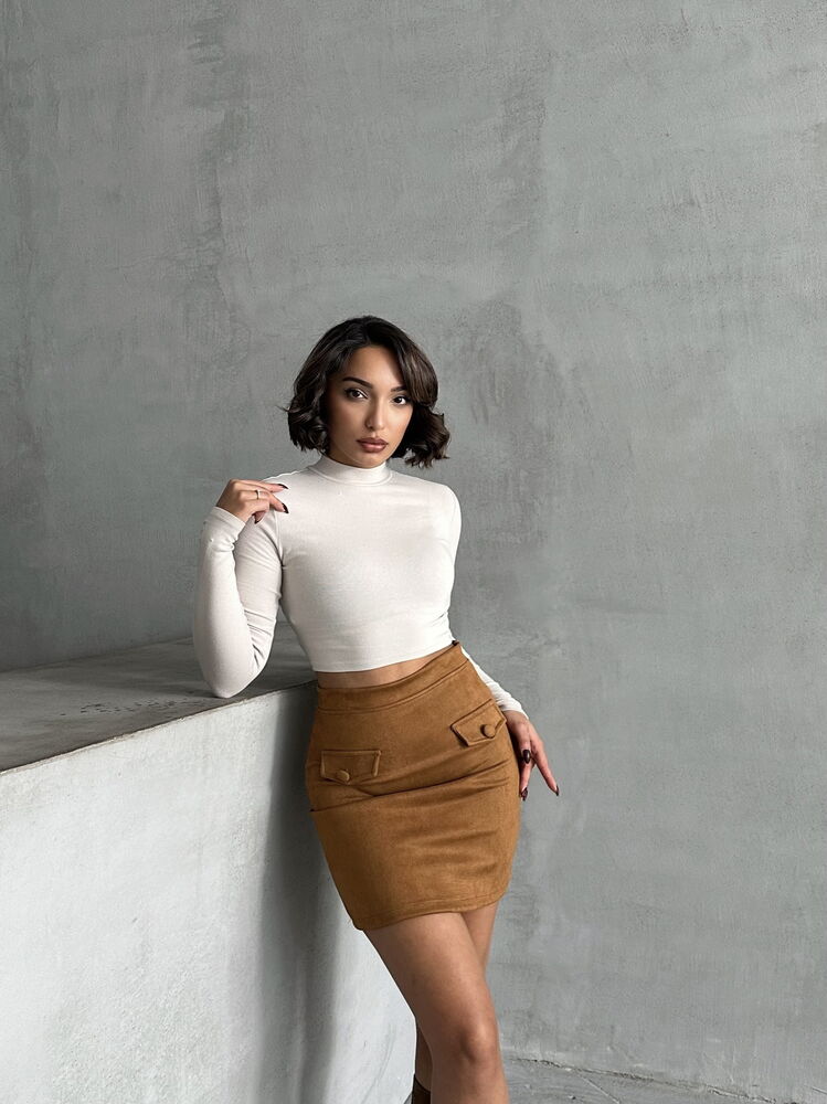 Wholesale Skirt with Pockets - Tan