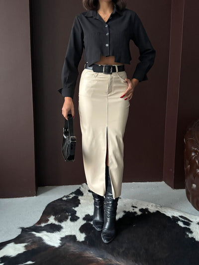 Topshow Stone Leather Wholesale Skirt