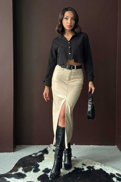 Topshow Stone Leather Wholesale Skirt