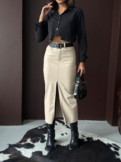 Topshow Stone Leather Wholesale Skirt