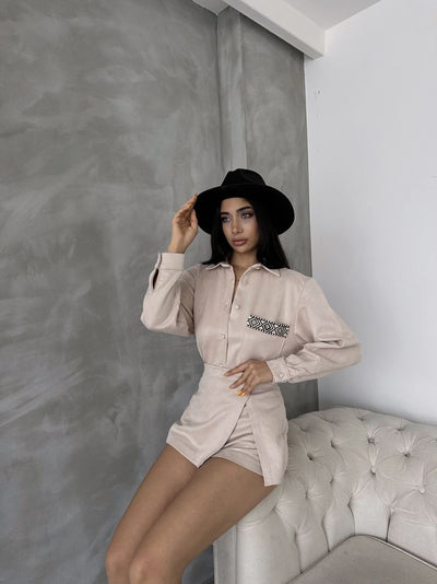 Topshow Stone Suede Wholesale Shirt | F1517