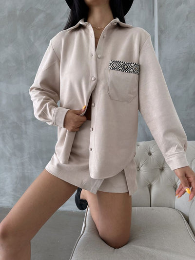 Topshow Stone Suede Wholesale Shirt | F1517