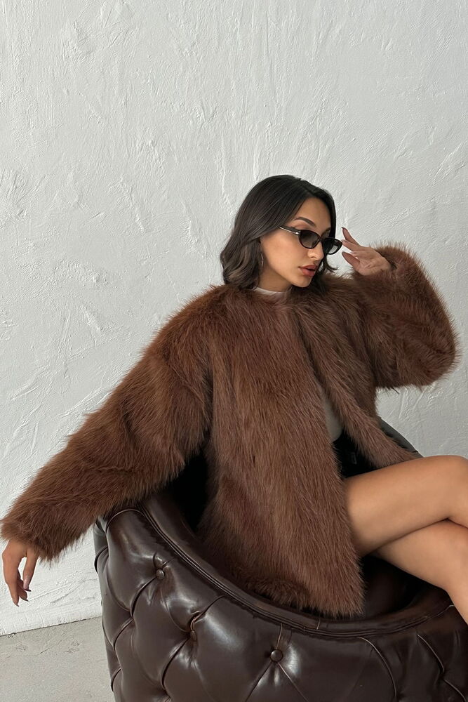 Wholesale Faux Fur Jacket - Brown