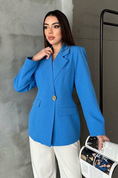 Bebe Mavi Belden Oturtmalı Blazer Ceket