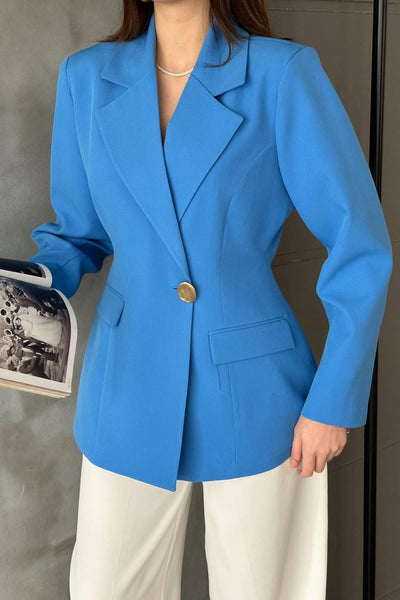 Bebe Mavi Belden Oturtmalı Blazer Ceket