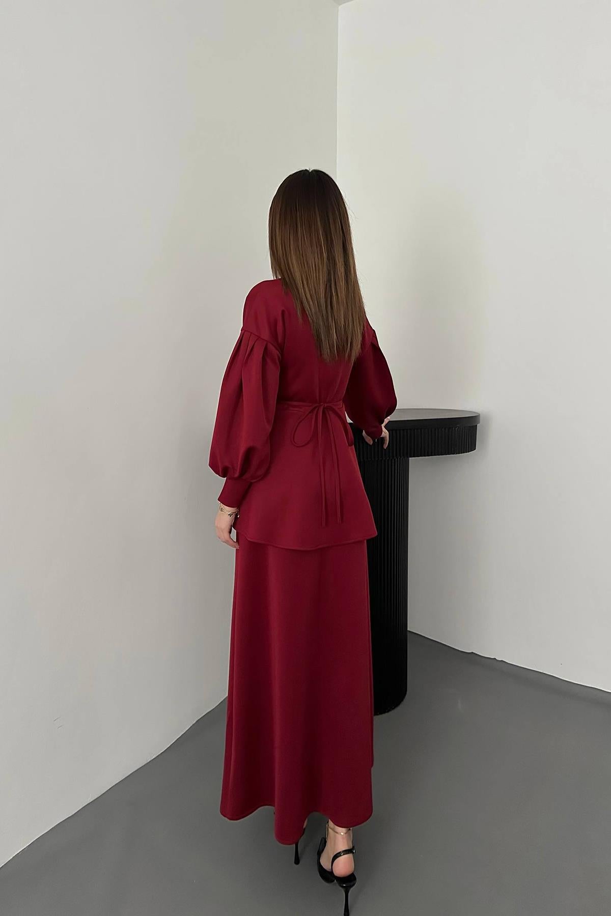 Bordo Gül Detaylı Takım