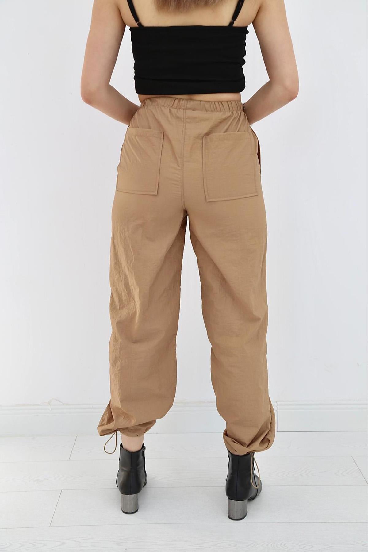 Camel Lastikli Paraşüt Pantolon