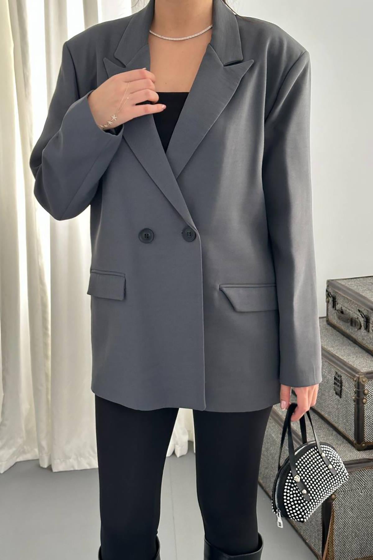 Füme Blazer Ceket