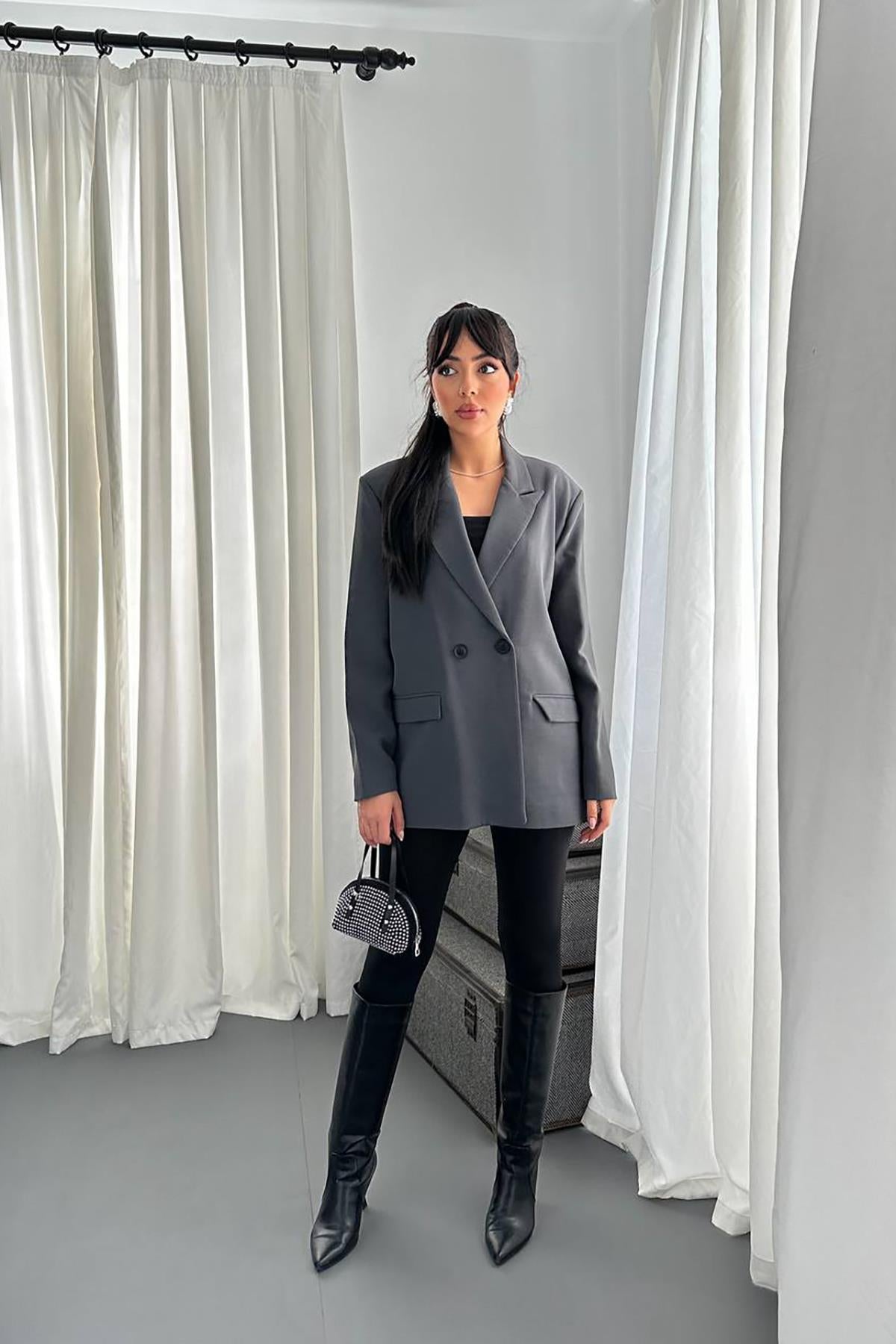 Füme Blazer Ceket