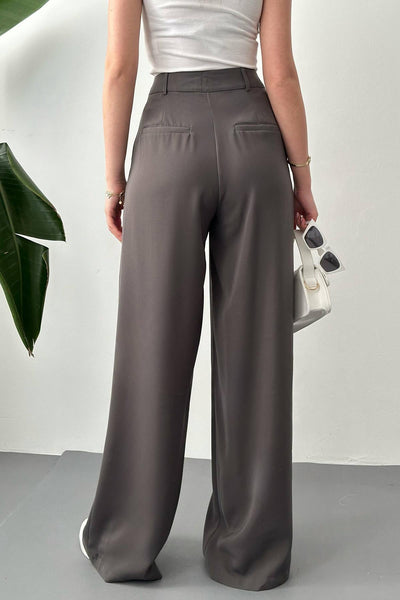 Füme Pileli Comfort Pantolon