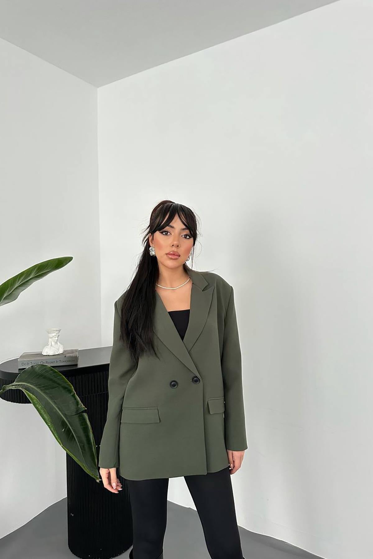 Haki Blazer Ceket