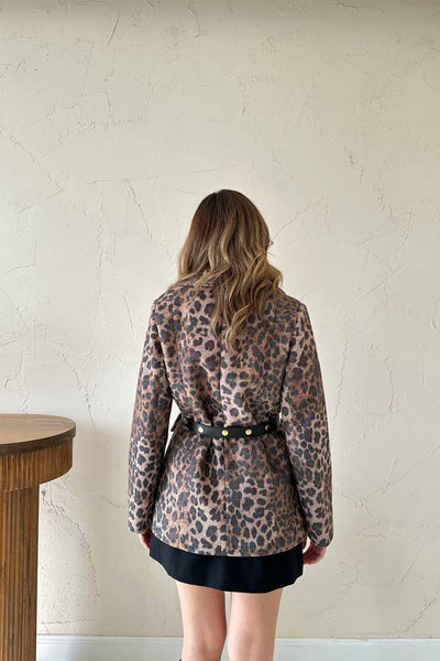 Leopar Gold Kemerli Leopar Ceket ..