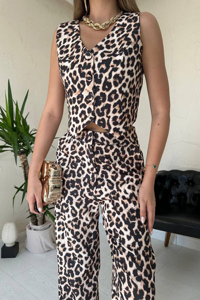 Leopar Leopar Desenli 3Lü Takım