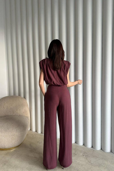 Mürdüm Modal Bluz Ve Pantolon Takım