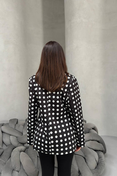 Siyah Puantiyeli Blazer Ceket