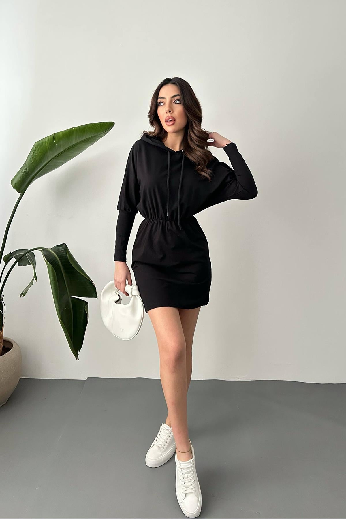 Siyah Sweatshirt Spor Elbise
