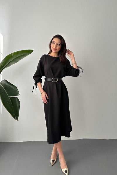 Siyah Topshop Yırtmaçlı Elbise