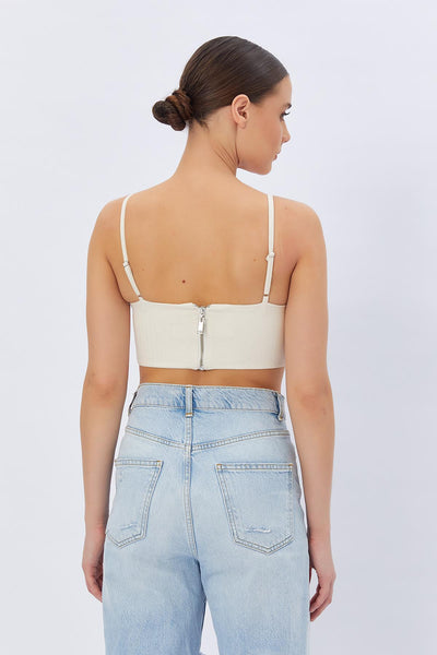 Bluza cu Bretele Presa - Crem