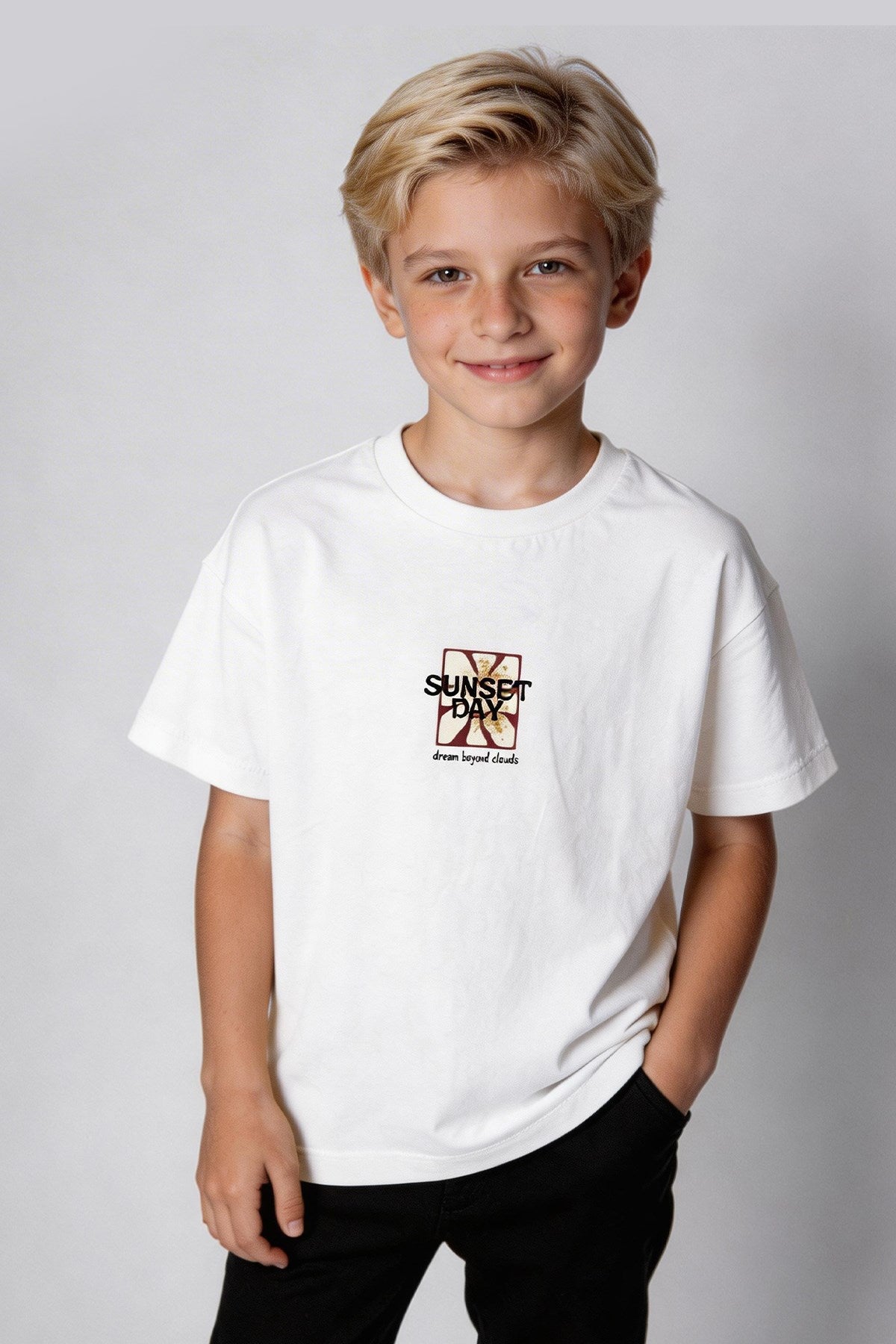 TRICOU 7-10 ANI TESATURA G-846 - Ecru