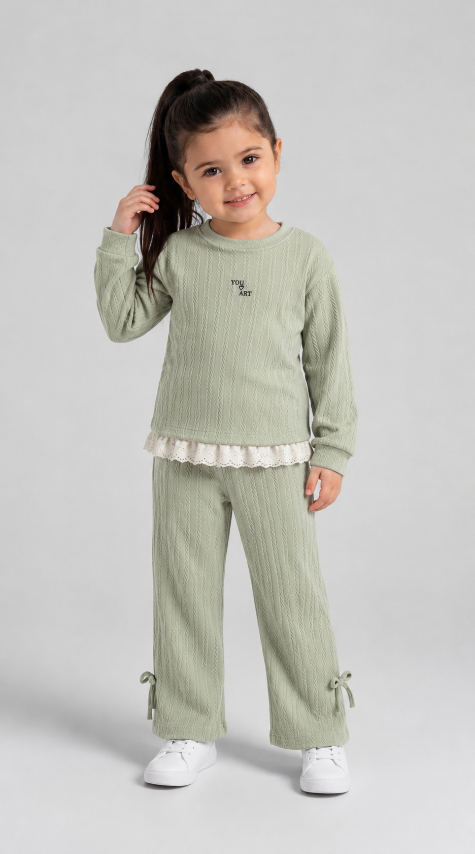 Tuffy Set Copilă Tricot Jacquard Imprimat Art-02655 - Roz Uscat
