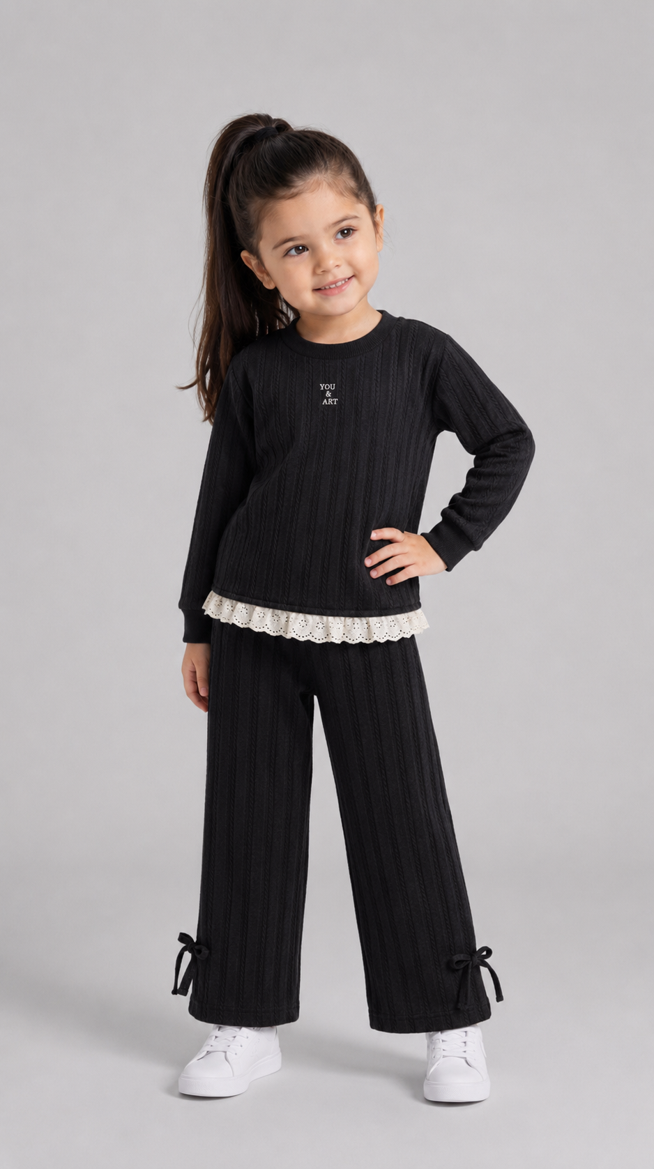 Tuffy Set Copilă Tricot Jacquard Imprimat Art-02655 - Roz