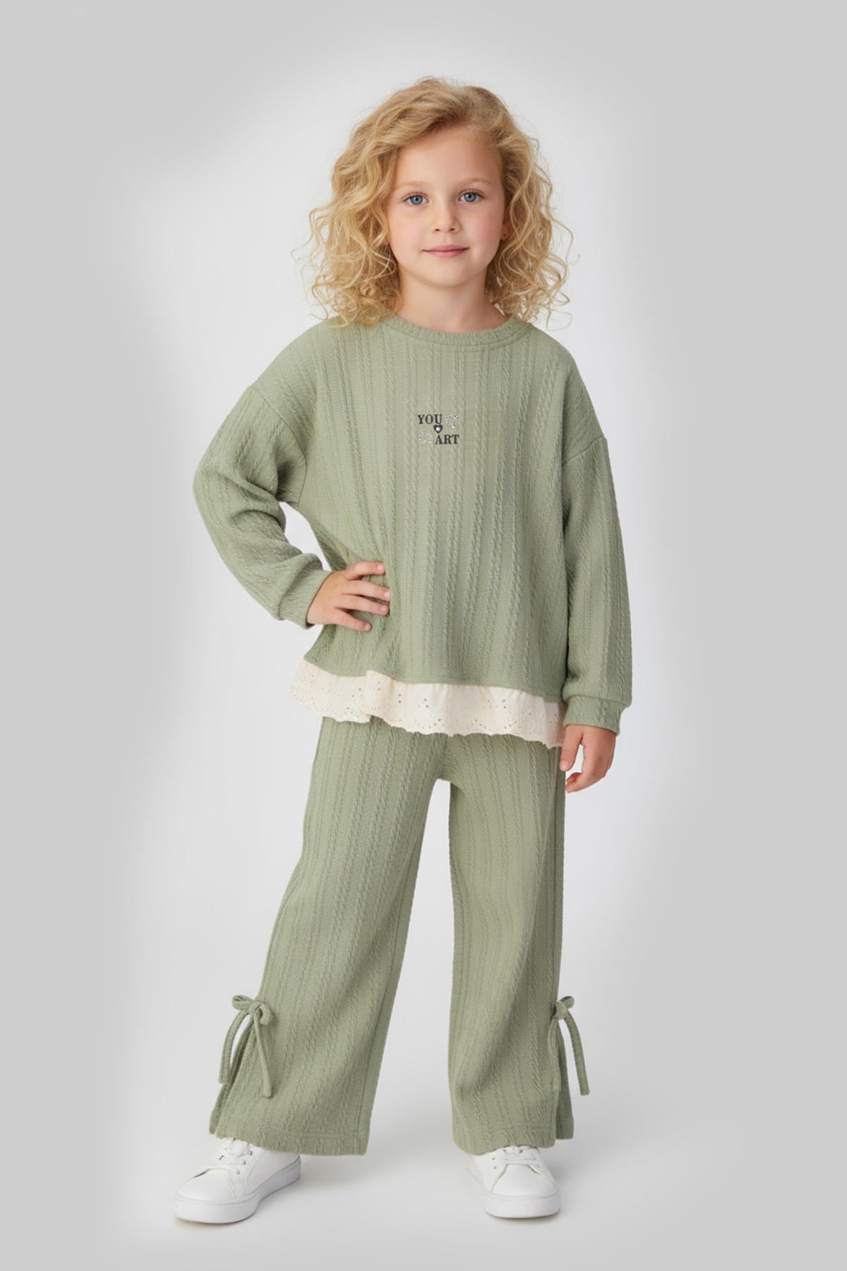 Tuffy Set Copilă Tricot Jacquard Imprimat Art-02655 - Roz Uscat