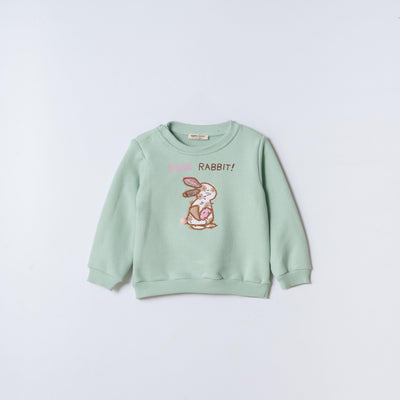 Tuffy Bebe Rabbit Baskılı Kız Bebek Sweatshirt-01025 - Pembe