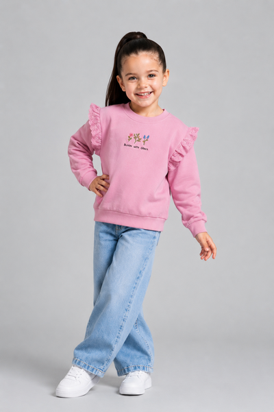 Tuffy Bloom With Grace Brodat Fetite Bluza - 01335 - Trandafir Uscat