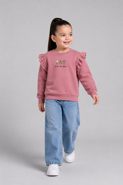 Tuffy Bloom With Grace Brodat Fetite Bluza - 01335 - Trandafir Uscat
