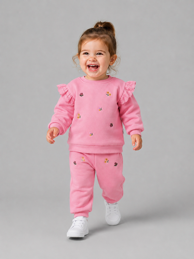 Tuffy Set Costum Jogging Bebe Copilă Tematic Grădină Flori-02005 - Biscuit
