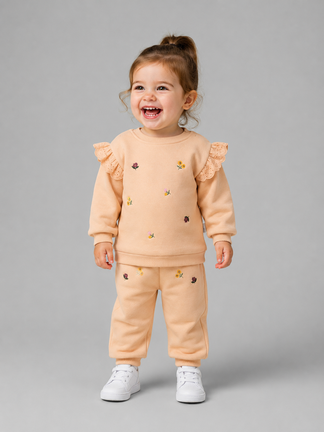 Tuffy Set Costum Jogging Bebe Copilă Tematic Grădină Flori-02005 - Roz