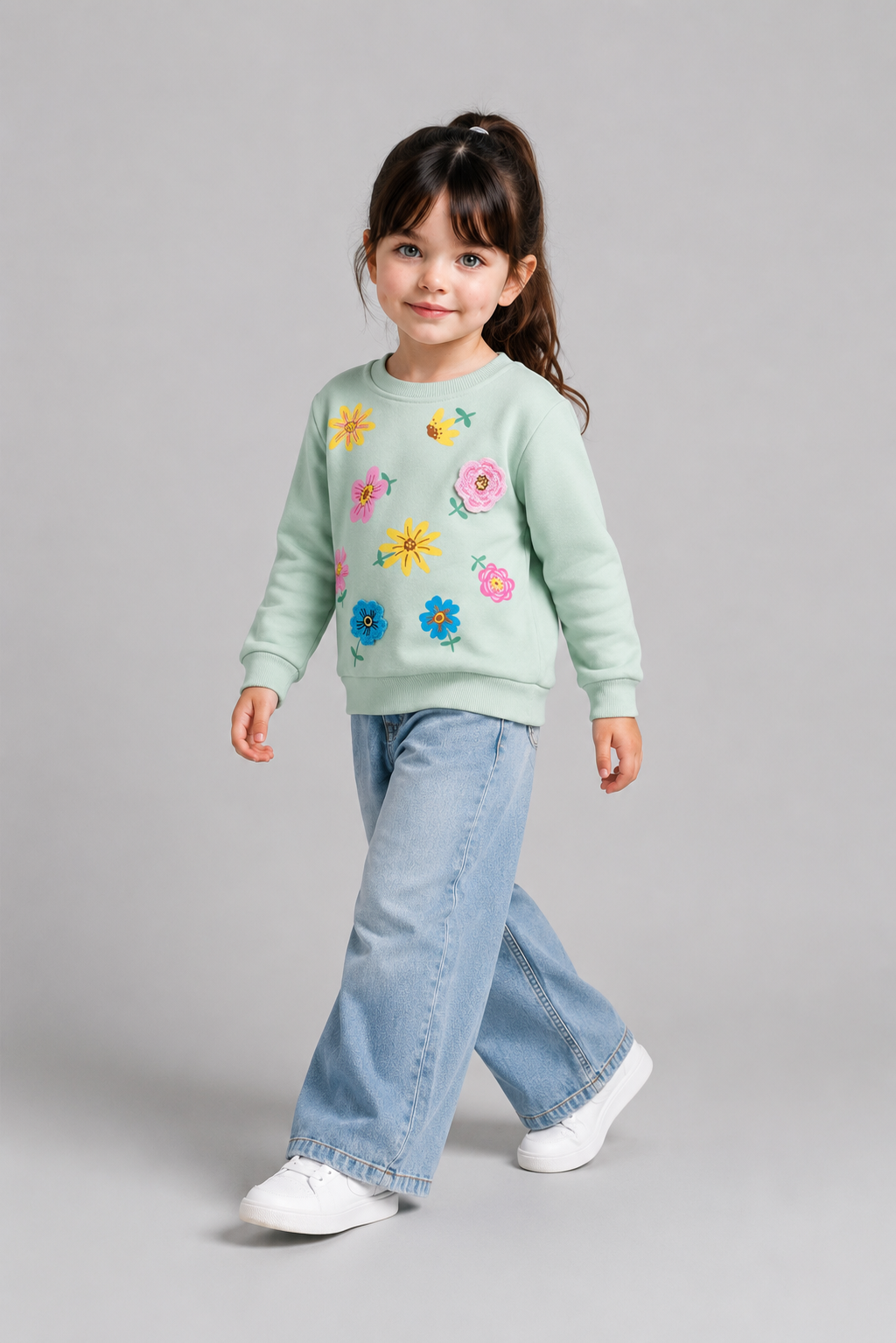 Tuffy Floare Gradina Tema Fetite Bluza - 01295 - Ecru