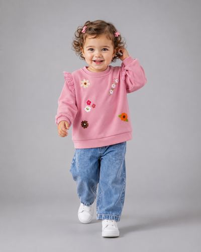 Tuffy Floare Tema Fetite Bluza Bebelus - 01095 - Trandafir Uscat