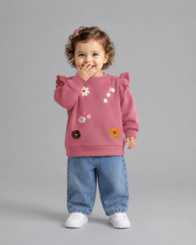 Tuffy Floare Tema Fetite Bluza Bebelus - 01095 - Ecru