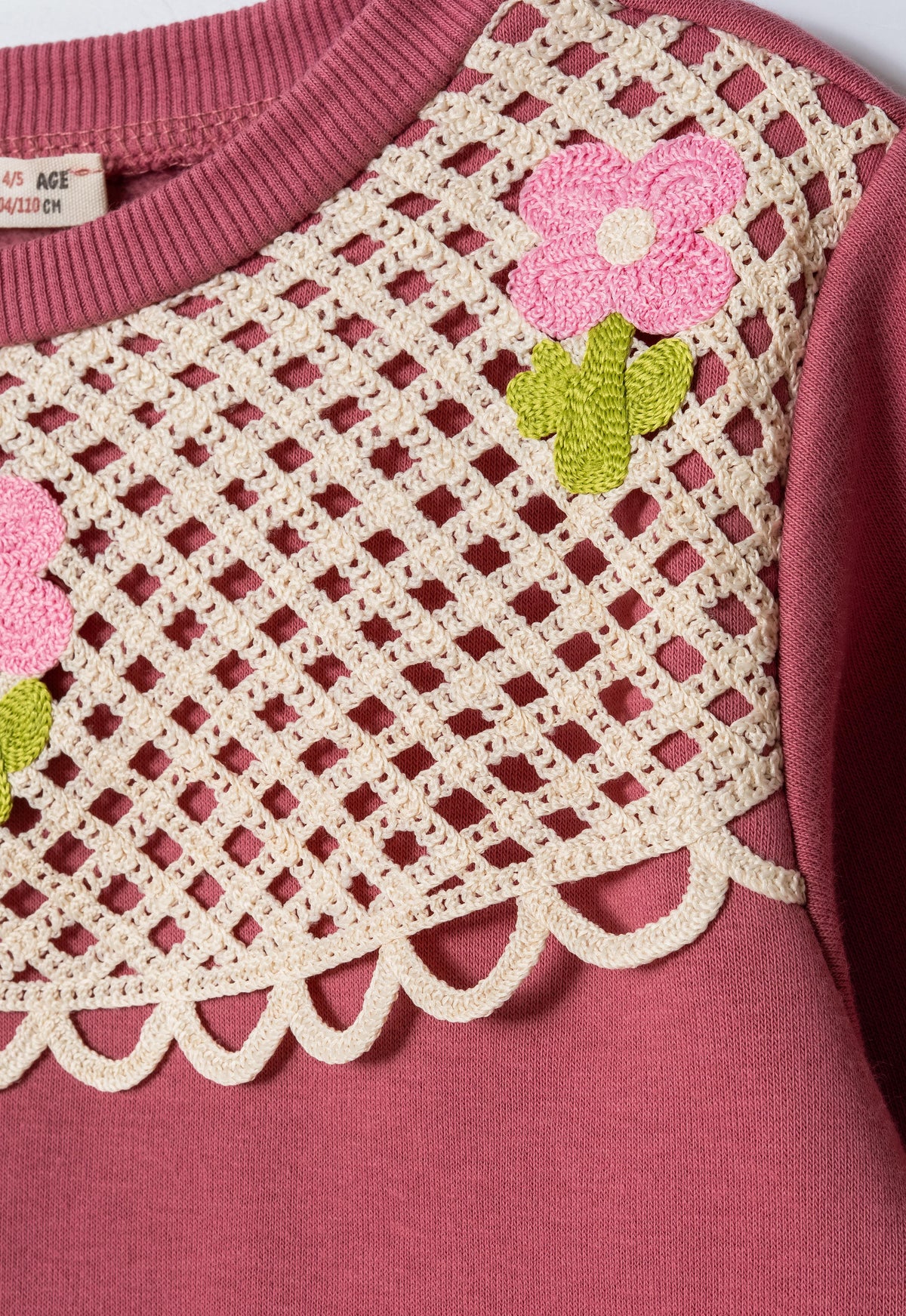 Tuffy Set Copilă cu Guler Floral-02665 - Biscuit