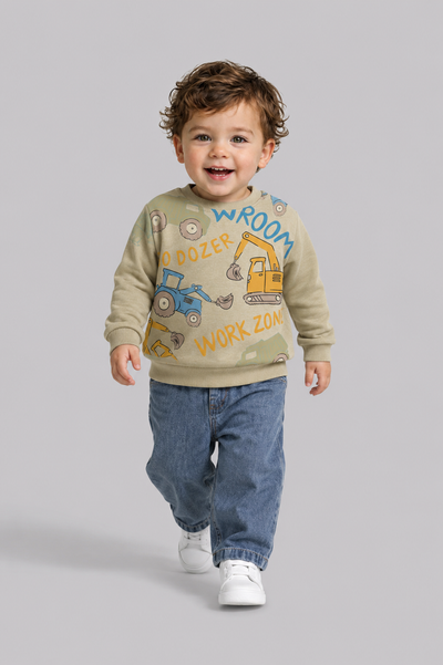 Tuffy Dozer Imprimeu Bluza Baieti - 015 - Albastru