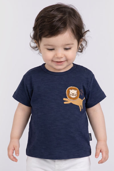 Tuffy Tricou Baieti Bebeluși cu Tema Leu-129 - Bej Deschis