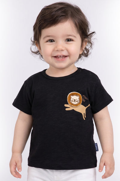 Tuffy Tricou Baieti Bebeluși cu Tema Leu-129 - Bej Deschis