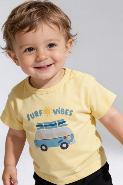 Tuffy Tricou Baietei Pique-46 - Galben Neon