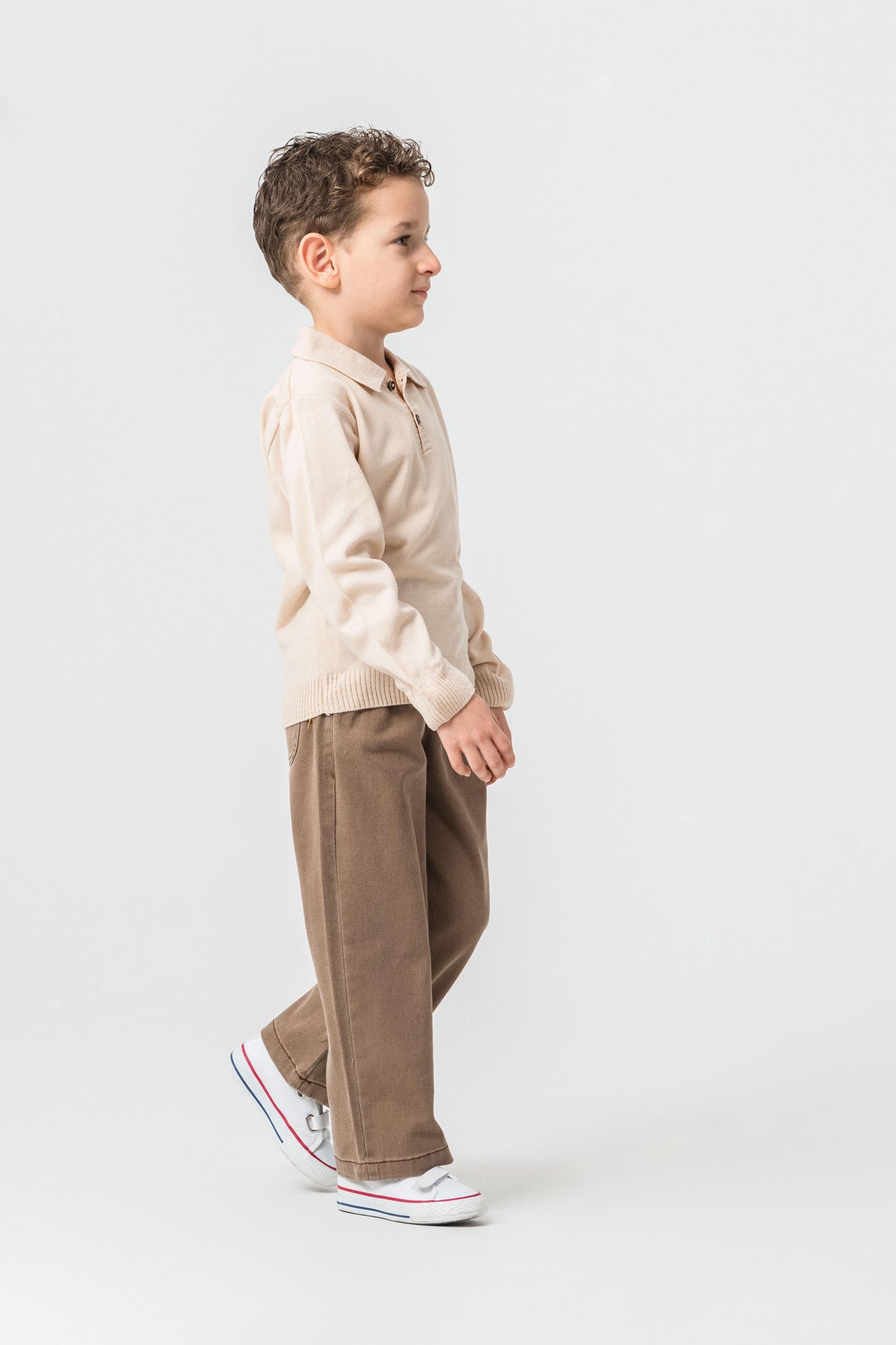 Set de tricot Tuffy cu pantalon Gabardin pentru băieți-04715 - Albastru