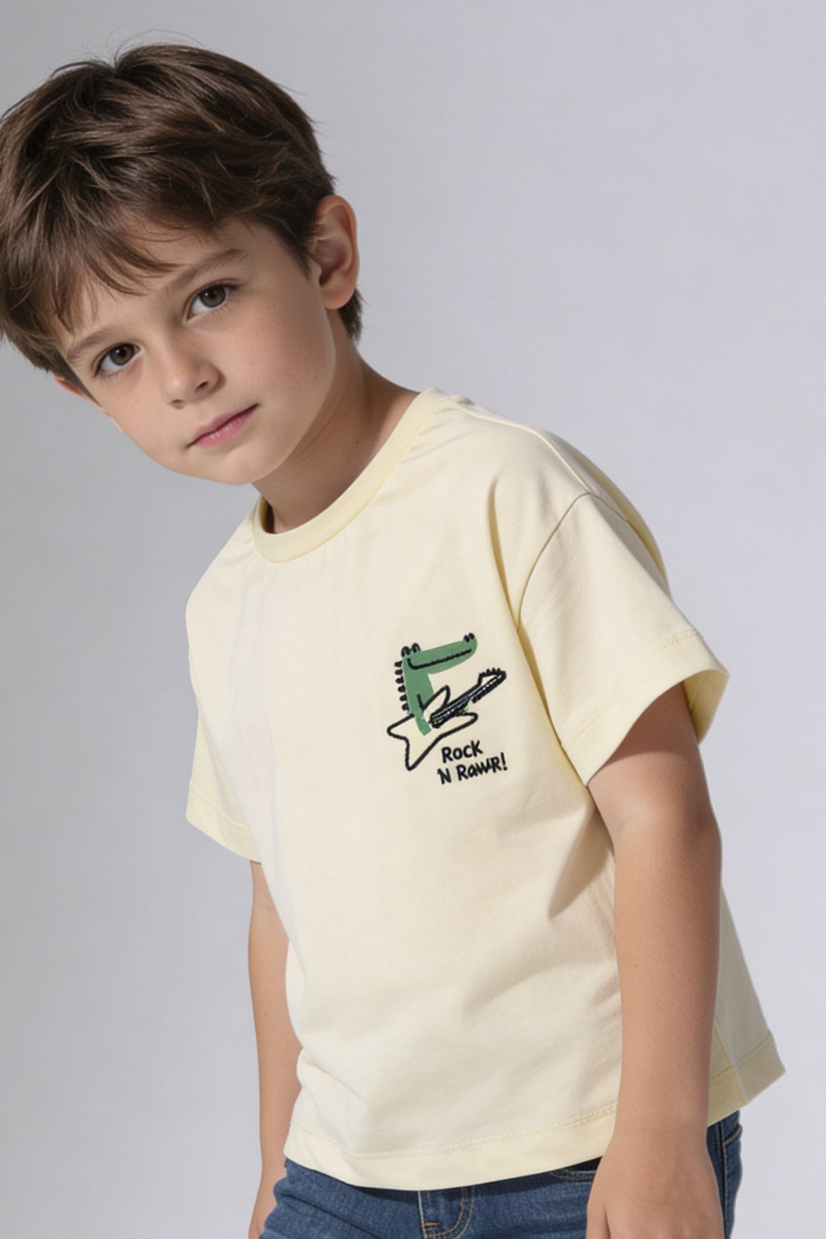 Tuffy Tricou Baieti Pique-456 - Bej Deschis