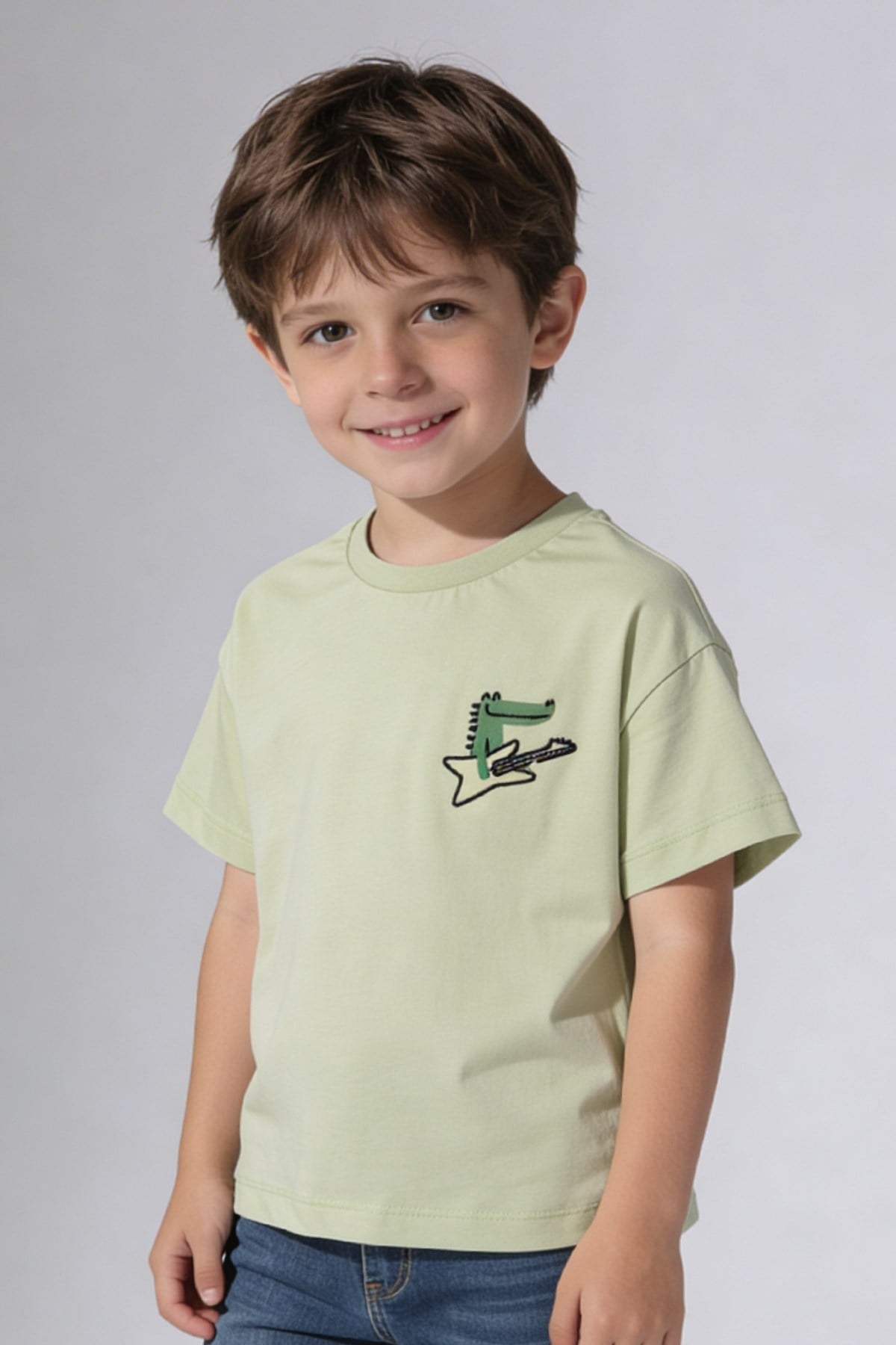 Tuffy Tricou Baieti Pique-456 - Verde Deschis