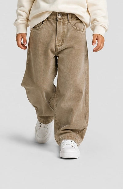Pantaloni din gabardină dintr-o singură bucată Tuffy pentru băieți - 04165 - Bej