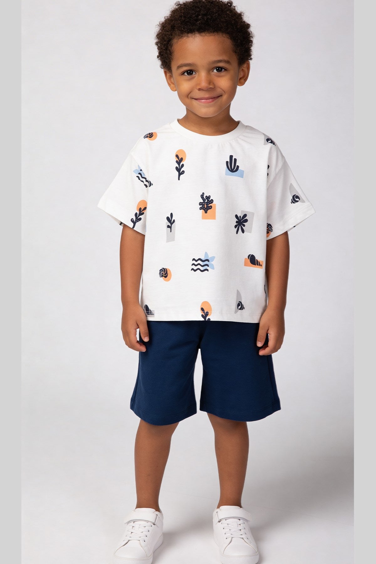 Tuffy Compleu Baieti Velpa Pantaloni Scurti-6707 - Portocaliu Deschis