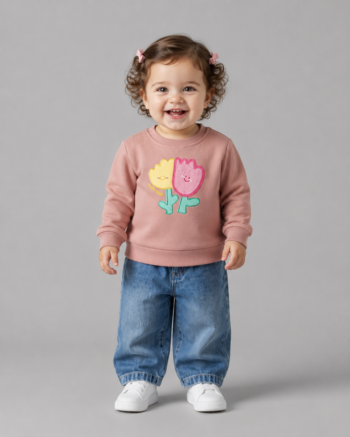 Tuffy Fluffy Tulip Imprimeu Fetite Bluza Bebelus - 01105 - Ecru