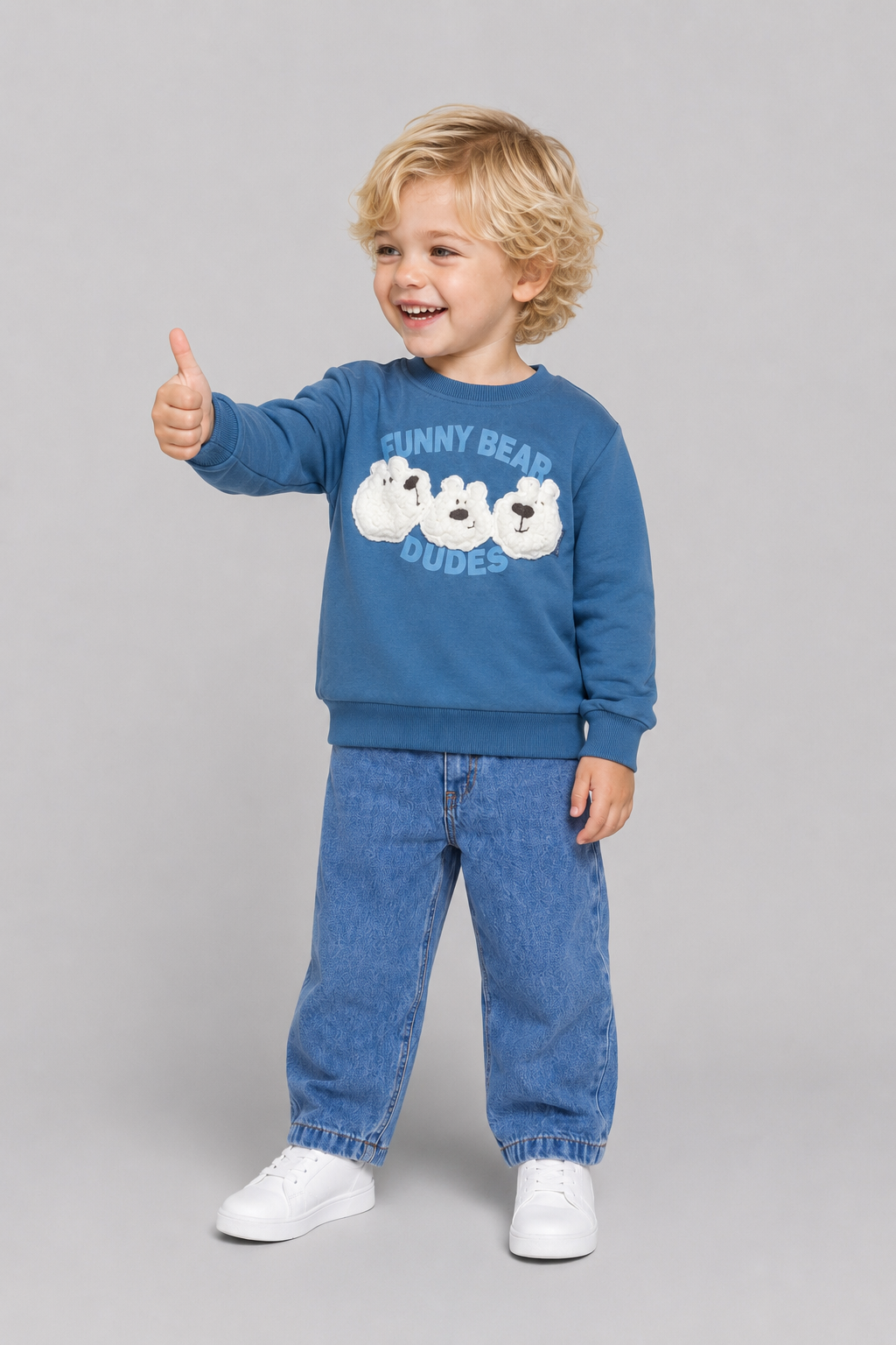 Tuffy Funny Bear Imprimeu Baietel Bluza - 0355 - Maro